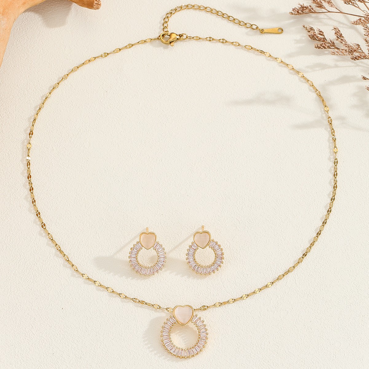 Zircon Necklace Earrings